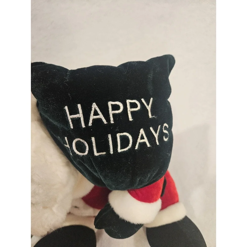Gund 44463 Santa Claus Christmas Plush Happy Holidays Velvety Red Black